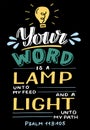 Hand lettering Your word is a lamp unto my feed Royalty Free Stock Photo