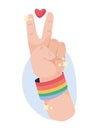 hand with LGBTIQ wristbands
