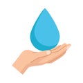 Hand lifting water drop icon Royalty Free Stock Photo