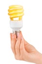 Hand with lighting lamp Royalty Free Stock Photo