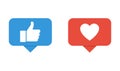 Hand like button. Heart button icon. Buttons for social networks