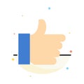 Hand, Like, Vote, Love Abstract Flat Color Icon Template