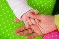 Hand of a little baby in mother's Royalty Free Stock Photo