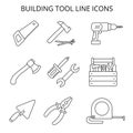 hand locksmith tools. set of vector sketch in flat style