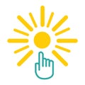 Solar electric power plug sun energy logo icon Royalty Free Stock Photo