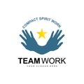 Hand Logo, Teamwork Vector, Team Company Design, Body health, Hand Care, Recycling Royalty Free Stock Photo