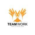 Hand Logo, Teamwork Vector, Team Company Design, Body health, Hand Care, Recycling Royalty Free Stock Photo