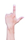 Hand loser symbols showing on white background