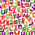 Hand lubberly cut vector bright colorful alphabet seamless pattern