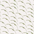 Hand made bamboo leaf stem seamless pattern. Japanese abstract geo botanical . Soft grass green neutral tones. All over recycled