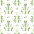 Hand made bamboo stem seamless pattern. Japanese abstract geo botanical . Soft grass green neutral tones. All over recycled print