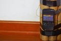 Hand made bomb with some explosives and a cellphone Royalty Free Stock Photo