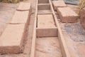 Hand made bricks with clay. Prepare mud for make bricks Royalty Free Stock Photo