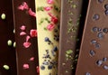 Hand-made chocolate bars (with candied petals)