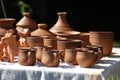Hand made clay pots Royalty Free Stock Photo