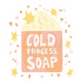 Hand made cold process soap with lettering