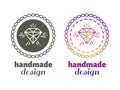 Hand made design labels - hand craft emblems