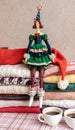 Hand made doll toy tree knitted sweater pullover a lot many