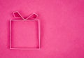 Hand made empty gift box, textured paper as background. Royalty Free Stock Photo