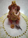 Hand made ganpati ji with mouse and lado