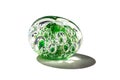 Hand made green with bubbles glass bead Royalty Free Stock Photo