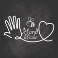 Hand Made label, handmade crafts workshop Royalty Free Stock Photo