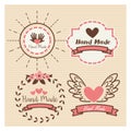 Hand Made label, handmade crafts workshop Royalty Free Stock Photo