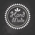 Hand Made label, handmade crafts workshop Royalty Free Stock Photo