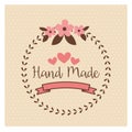 Hand Made label, handmade crafts workshop Royalty Free Stock Photo