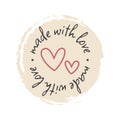Hand made with love badge label Royalty Free Stock Photo
