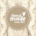 Hand made with love label, sticker background Royalty Free Stock Photo