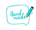 Hand made message. Speech bubble drawn with pencil Royalty Free Stock Photo