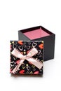 Hand-made opened black gift box