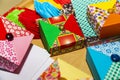 Hand made origami paper boxes