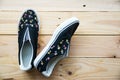 Hand made painted canvas shoes Royalty Free Stock Photo