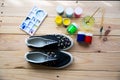 Painted canvas shoes Royalty Free Stock Photo