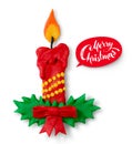 Hand made plasticine figure of Christmas candle