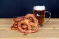 The hand-made pretzels and beer for Octoberfest