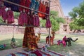 Hand made Rajasthani colourful dolls of Camel, horse and elephant displayed for sale at Mehrangarh Fort, Jodhpur, Rajasthan. Royalty Free Stock Photo