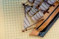 Hand made sail boat on paper Royalty Free Stock Photo