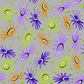 Hand made sketch of glade of daisies. Seamless vector pattern for textile design, romantic background, tableware, stationery.