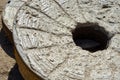 Early American millstone used for grinding corn near Mexican border