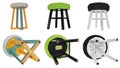 Hand-made stool. Chair in white and black Royalty Free Stock Photo