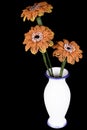 Hand Made Three gerbera flower bead in a vase Royalty Free Stock Photo