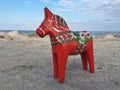 Hand-made traditional wooden Dalecarlian Horse, symbol of Sweden