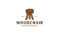 Hand made wood chair logo vector symbol icon design illustration