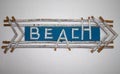 Hand made wooden sign, Beach Royalty Free Stock Photo
