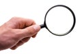 Hand with magnifying glass Royalty Free Stock Photo