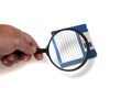 magnifying glass on floppy disk Royalty Free Stock Photo