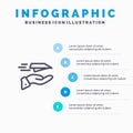 Hand, Mail, Paper Plane, Plane, Receive Line icon with 5 steps presentation infographics Background Royalty Free Stock Photo